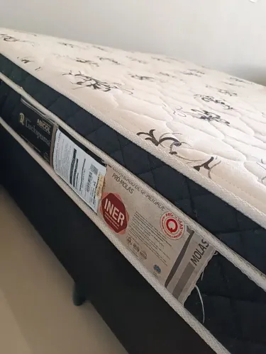 Cama Box Casal + Colchão Luckspuma Molas Ensacadas (Pocket)