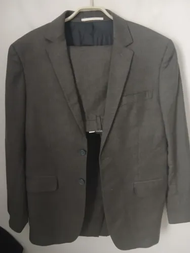 TERNO ZAK PREMIUM 100% LÂ PURA CINZA MESCLA PALETÓ 50 CALÇA 44 IMPECÁVEL