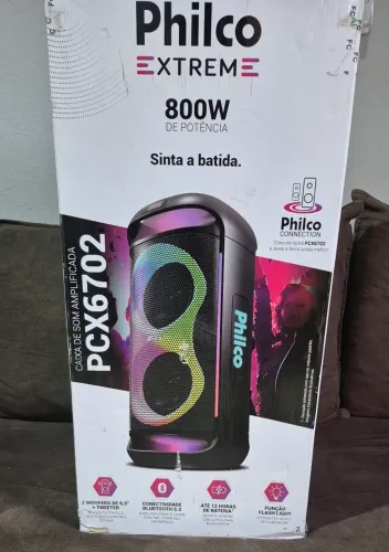 Caixa De Som Acústica Amplificada Philco Pcx6702 Led Bluetooth 800w Preto