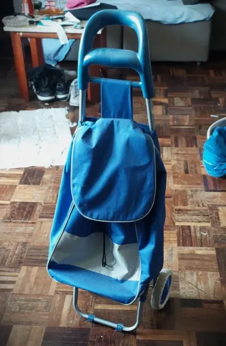 Carrinho de Compras - Feira - Duas Rodas Azul