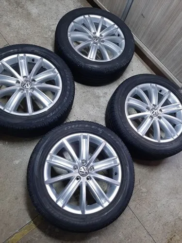 Jogo de Rodas Vw Tiguan Aro18 Original, pneus Semi novo, Loja física