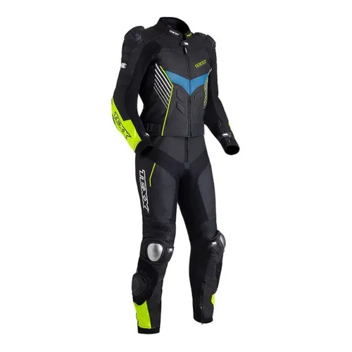 Macacão Texx Pista Preto Azul e Verde 2 Peças Novo sem uso