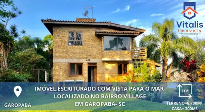 Imóvel á venda, no bairro Village, cidade de Garopaba -SC, com vista para o mar