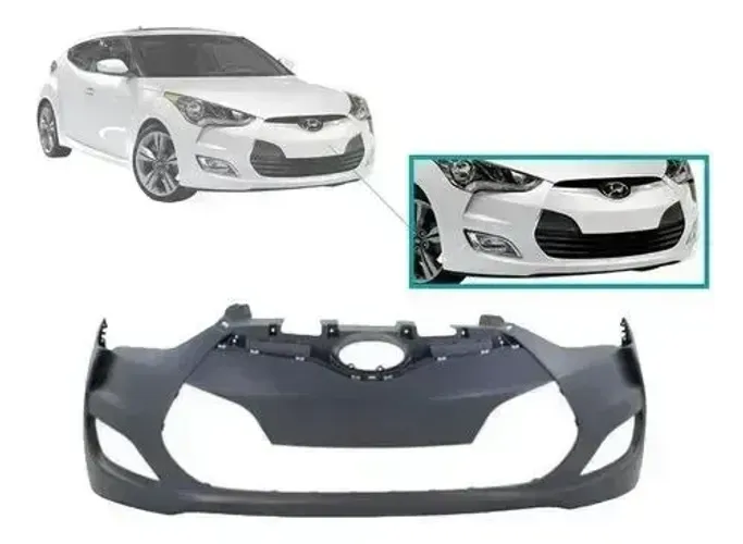 Parachoque Hyundai Veloster 2012 / 2013 - Furo Farol Auxiliar - Coupe Dianteiro Preto- TYG