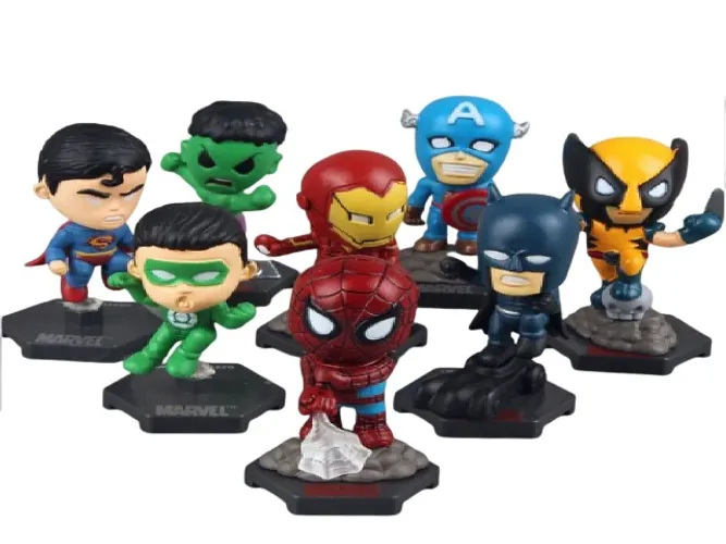 Kit c/08 Bonecos Miniaturas Marvel / Vingadores / The Avengers / Liga da Justiça - Entrego