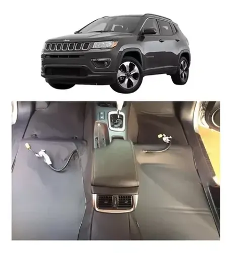 Revestimento Tapete Premium De Assoalho Em Courvin Do Jeep Compass