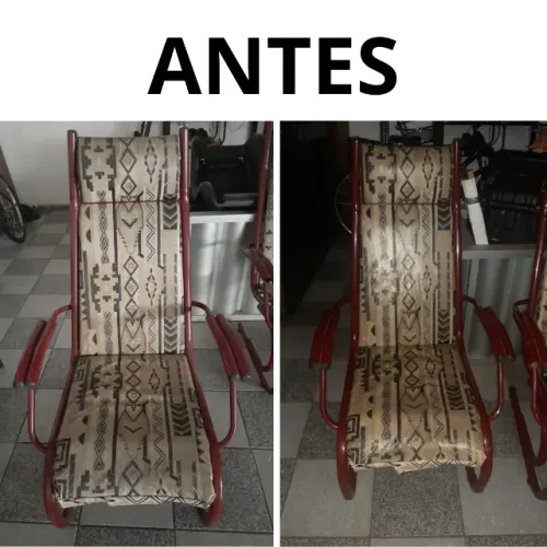 Cadeira de balanço renovada: fibra sintética de qualidade.