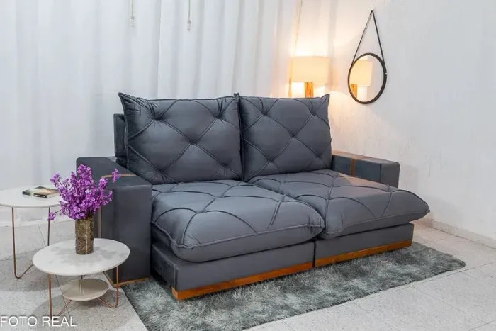 Sofá Retrátil Reclinável 2.50m Vênus D33 e Molas Ensacadas rf654