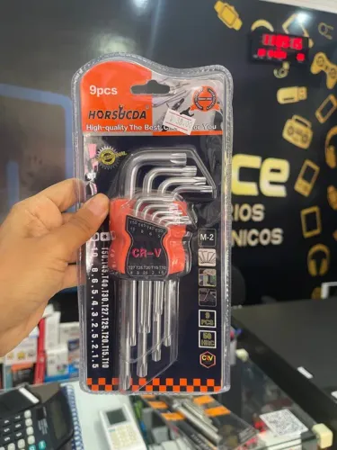 Jogo Chave Torx Torque Cromo Vanádio Média 9 Peças 