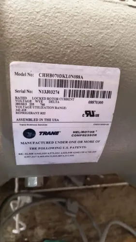 Compressor parafuso 70 Tr, 380v, 60hz, 3f (NOVO)