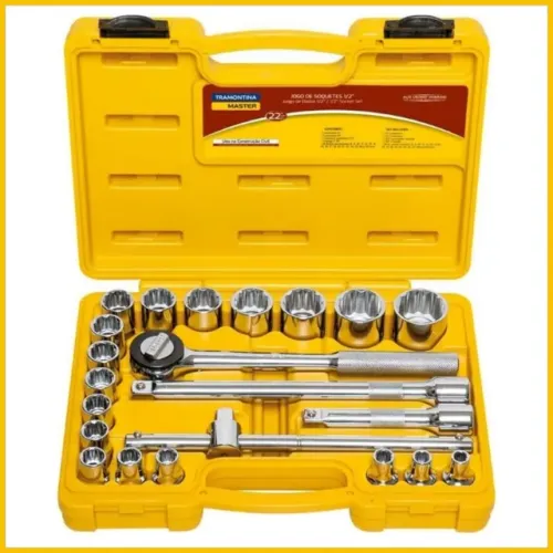 KIT 22 SOQUETES ESTRIADOS TRAMONTINA