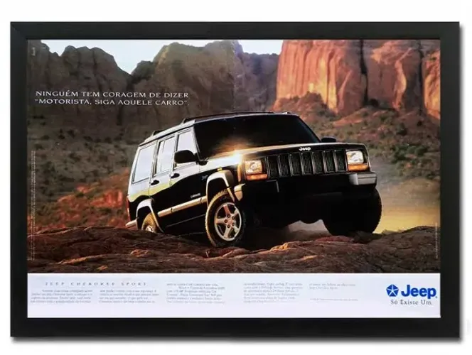 Jeep Cherokee Sport XJ - Quadro decorativo com propaganda original de revista