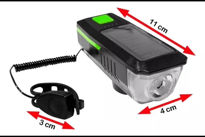 Kit dianteiro e traseiro farol de LED com buzina recarregável