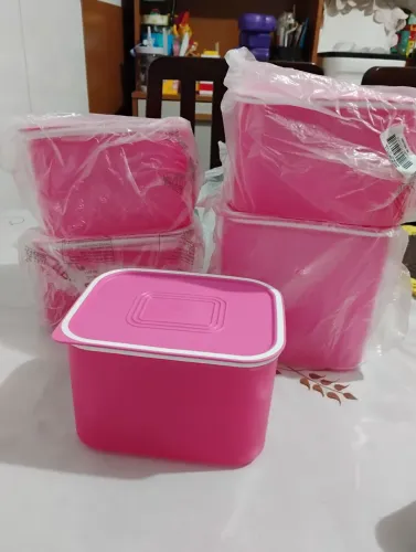 Conjunto de 5 Baseline Tupperware Rosa