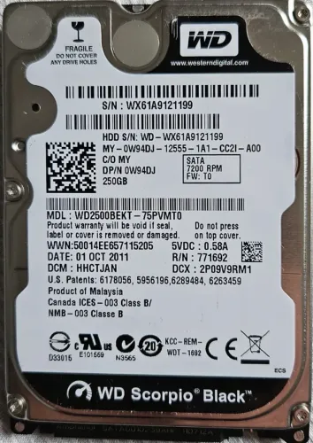 HD para Notebook 250 mb