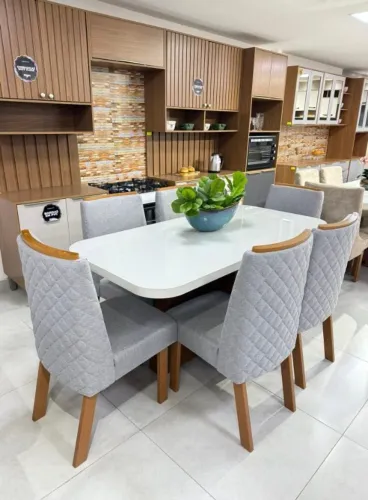 Conjunto Mesa de Jantar com 6 Cadeiras 160x80m DIVIDIMOS EM ATE 10 X SEM JUROS
