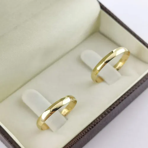 Par de Aliança de Ouro 18k 3mm