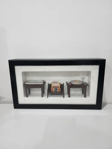 Quadro vitrine salão de jogos
