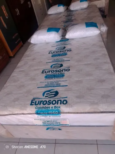 Cama box de molas ensacadas 1.38x1.88 Eurosono entrega grátis 