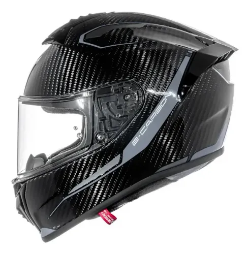Capacete Moto Bieffe B-carbon Carbono Brilhante C-six Preto com Grafite