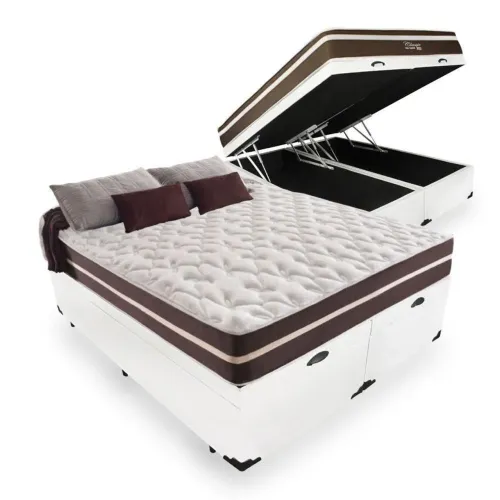 Colchão D33 molas ensacadas+ Box Baú Queen Size