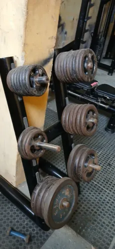Suporte de Anilhas com Anilhas + Barra Montada