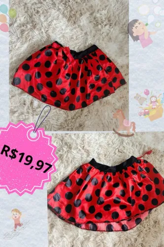 Saia Infantil de Joaninha - Fantasia Divertida