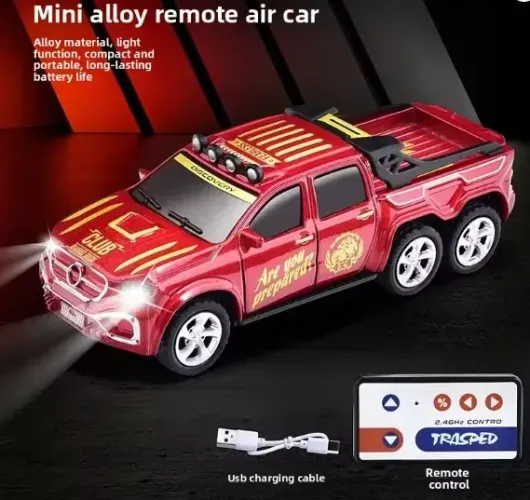 carrinho de controle remoto metal, escala 1:64, com controle remoto, recarregável via 2.4G