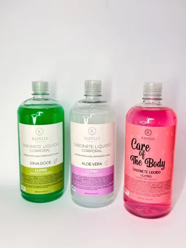 Sabonete Liquido Corporal Kit 3litros, Erva Doce, Aloe Vera e Care OF