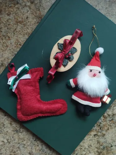 Kit de Natal com 3 enfeites- Anos 1980/1990