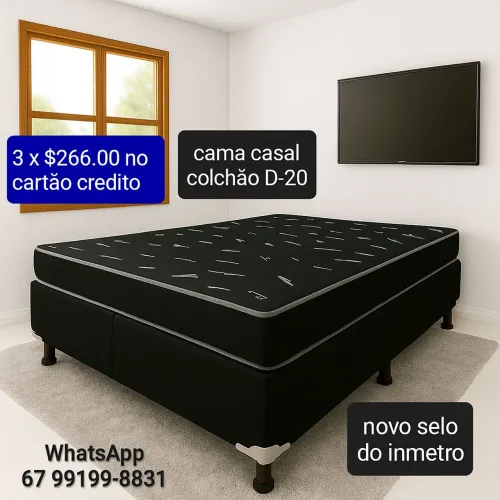 Cama casal nova na promoção hoje garantia entrega sábado 
