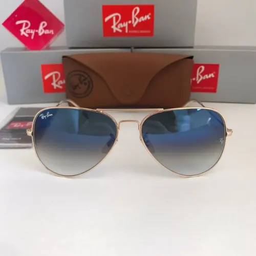Óculos de sol ray-ban aviador azul degrade lentes de cristal