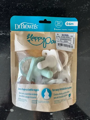 Chupetas Dr Browns Happypaci, 0 a 6 meses, pacote com 3 unidades