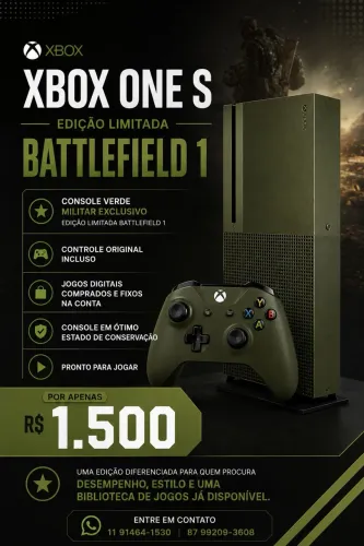 Xbox one S - Verde Militar