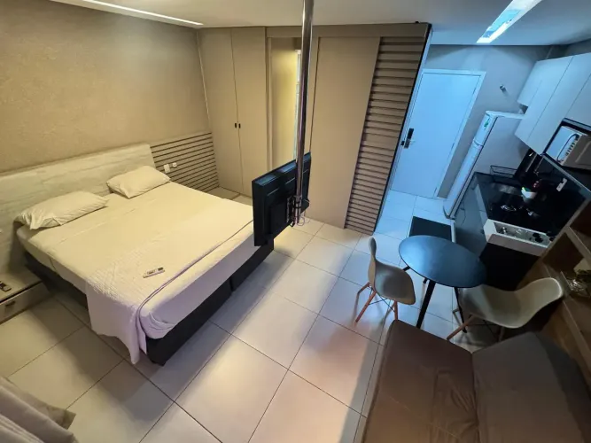 Edf TIME, Studio Master com Varanda Mobiliado virado para M. de Gusmão em Ponta Verde - Ma