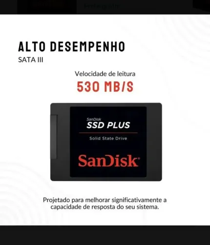 Sandisk SSD Plus 240G NOVOS ORIGINAL