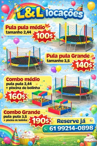 Alugo pula pula e piscina de bolinha