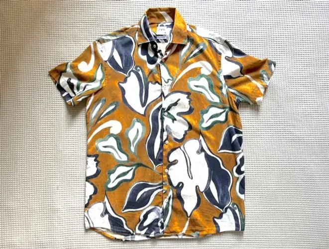 Camisa Florida Estampada Zara Carnaval 100% algodão P