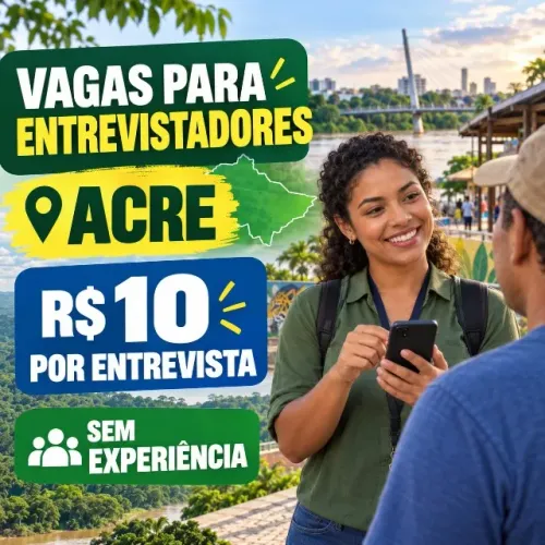 Entrevistador(a) para pesquisa presencial ? Acre  Estamos selecionando entrevistadores(as)