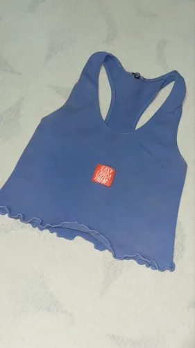 Cropped Lança Perfume Azul Marinho | Tamanho G