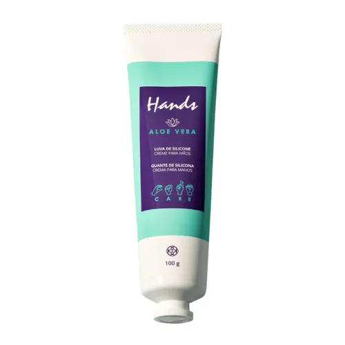 Luva De Silicone Com Aloe Vera Creme Hidratante Para As Mãos Hands Hinode 100g