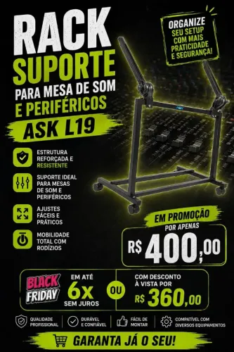 Rack suporte para mesa de som e perifericos ASK L19 promoção