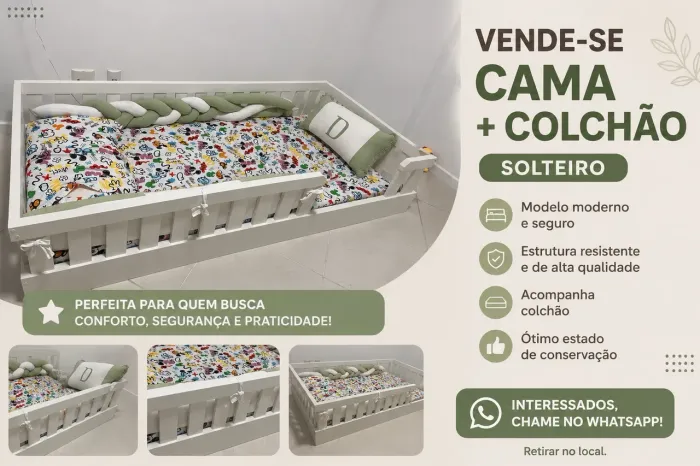 Cama montessoriana + colchão solteiro