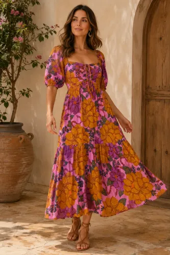 Vestido Farm Floral Onçado | Elegância, Cor e Estilo em uma Peça Única