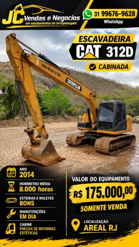 Escavadeira Caterpillar 312D cabinada