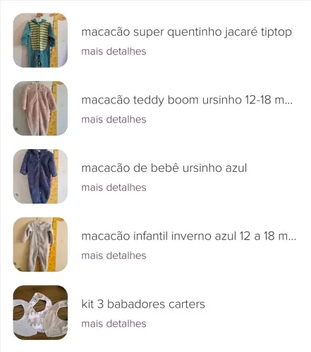 Kit bebê com 7 peças Carter's, TipTop, Tedbom.