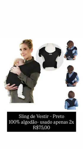 Sling de Vestir - Preto 100% algodão