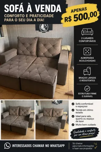 Sofá cama 500 reais