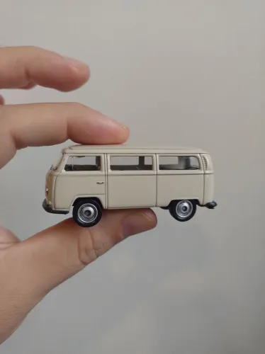 Miniatura Welly Kombi 1972 Volkswagen Bus T2 Bege 1:64 Loose Diecast Novo