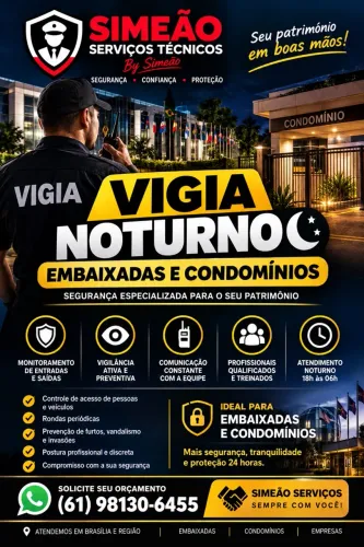 VIGIA NOTURNO PARA EMBAIXADAS, CONDOMÍNIOS E EMPRESAS
